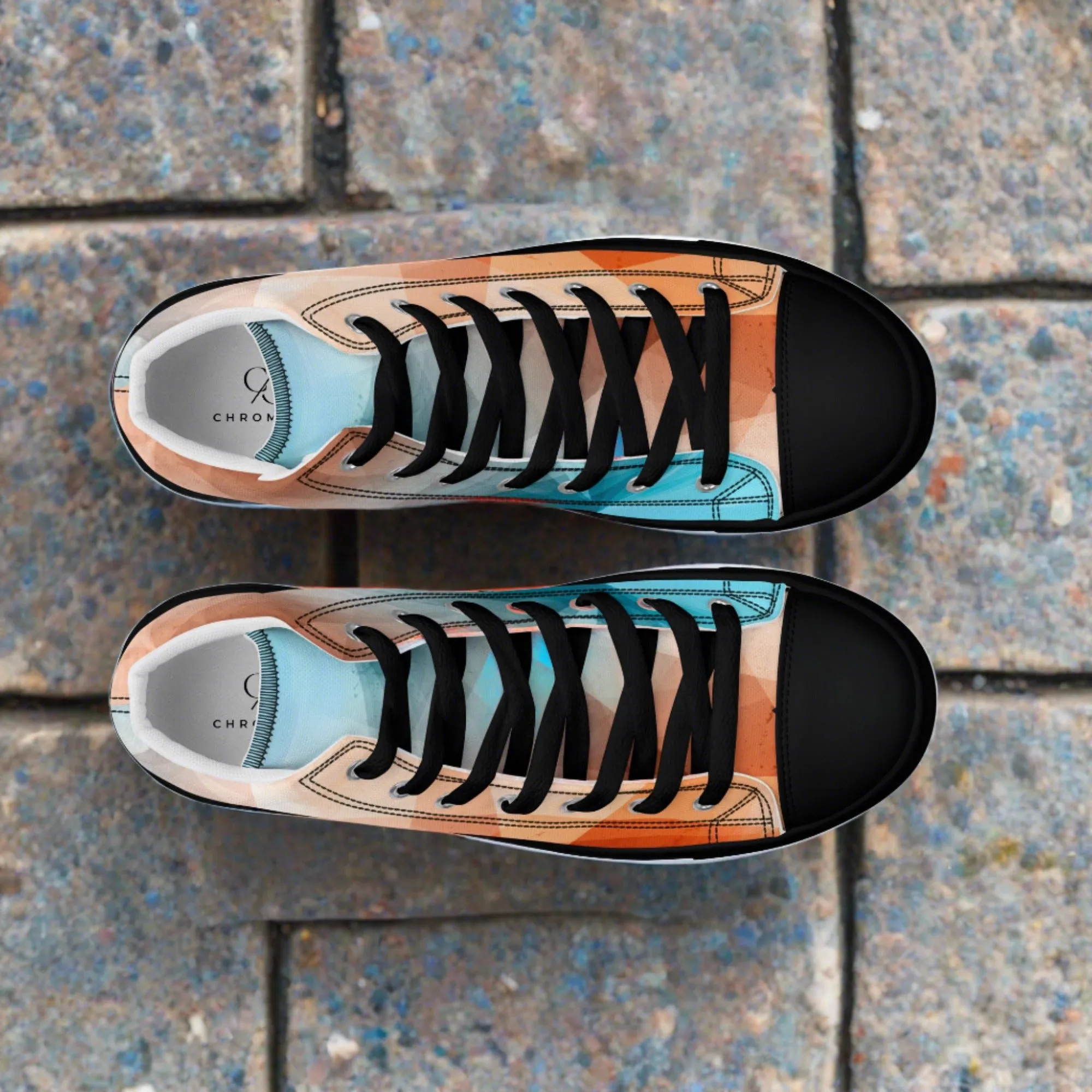 Cozy Peach Fuzz & Pretty Blue Women's High Tops Sneakers for Everyday Wear