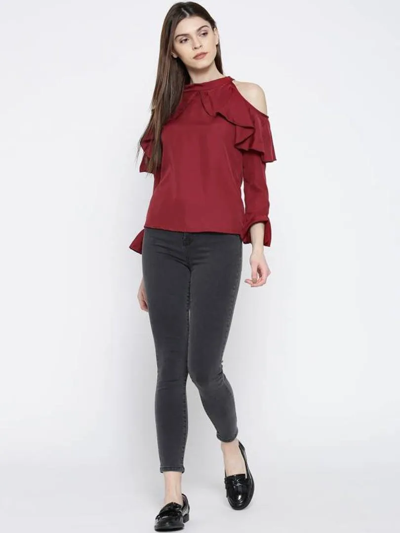 Crepe Casual Full Sleeves Top