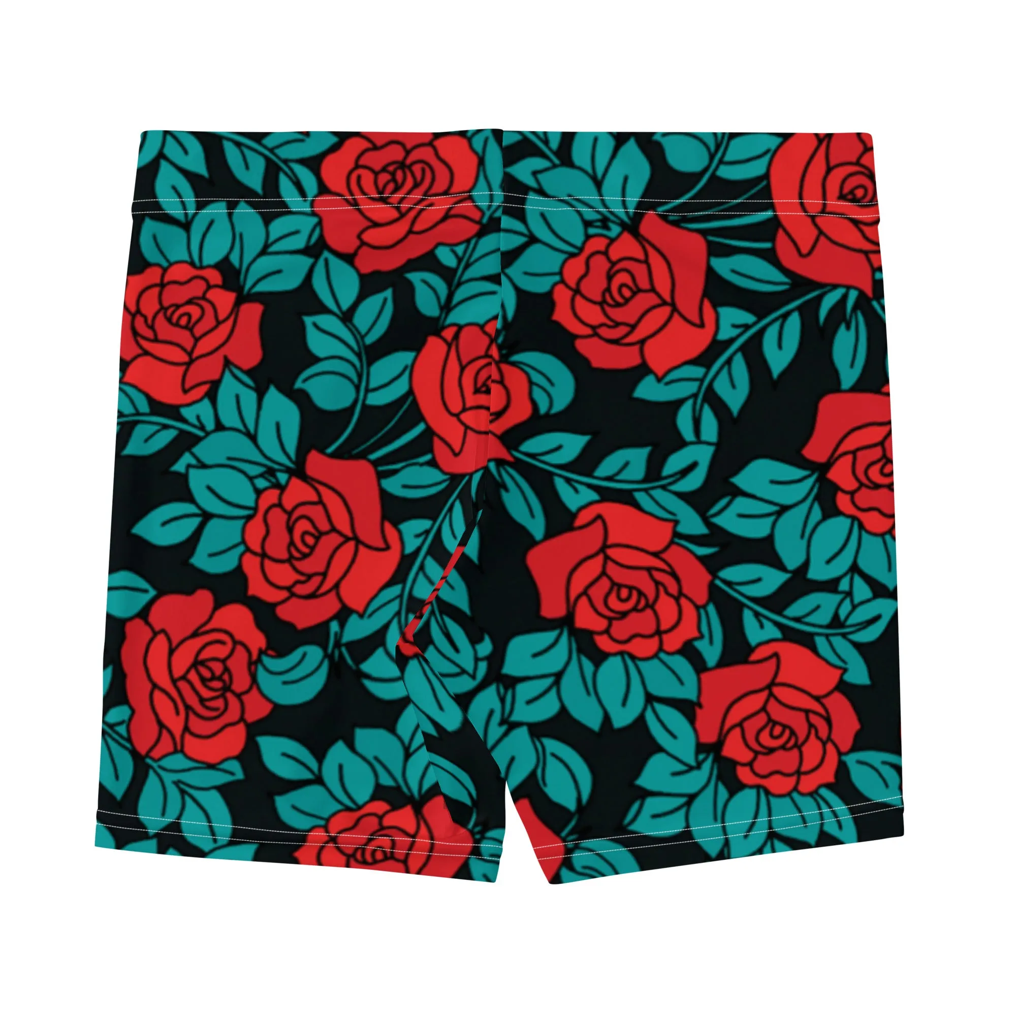 Crimson Roses Workout Shorts