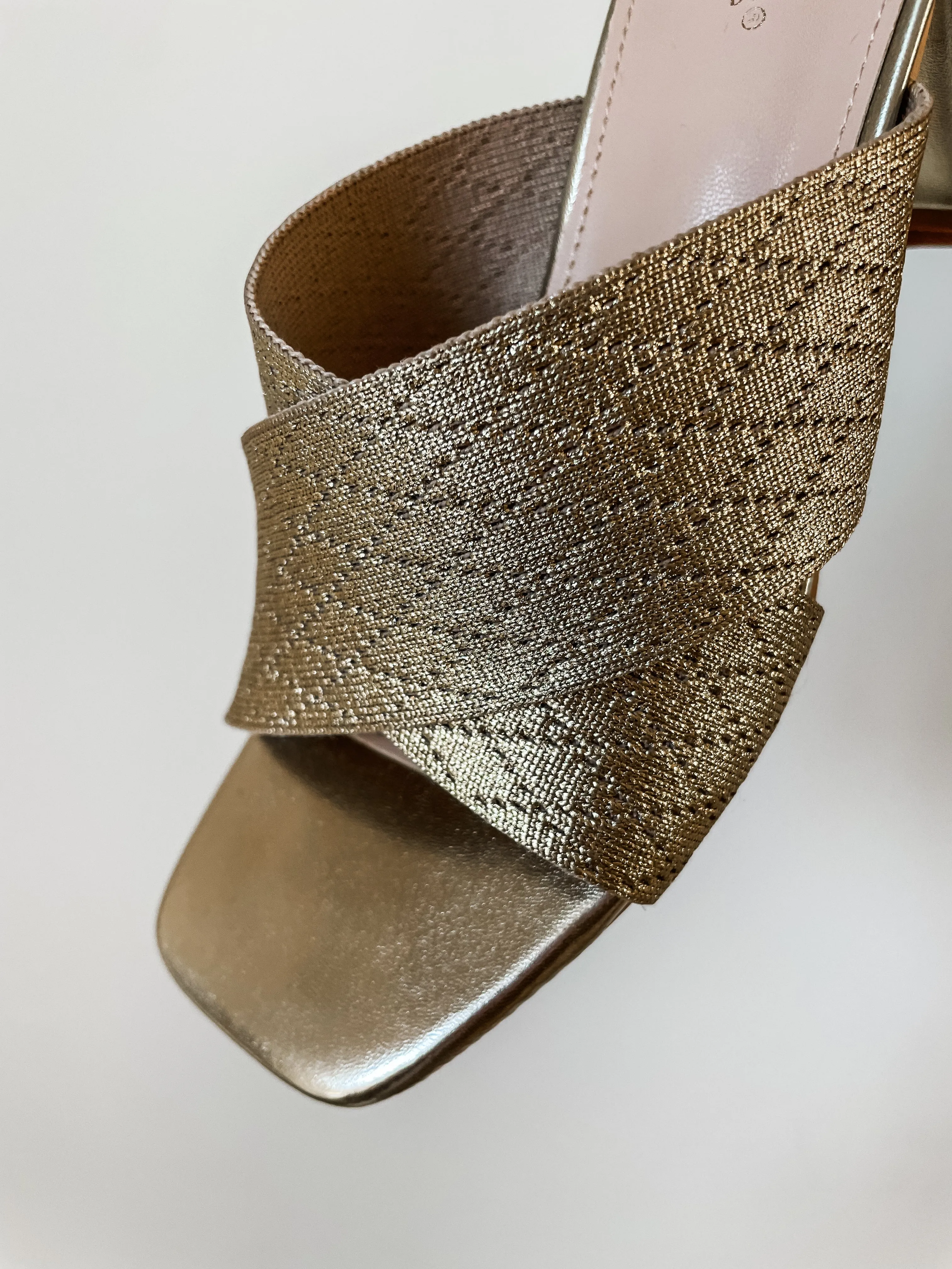 Cross Strap Block Heel Mules