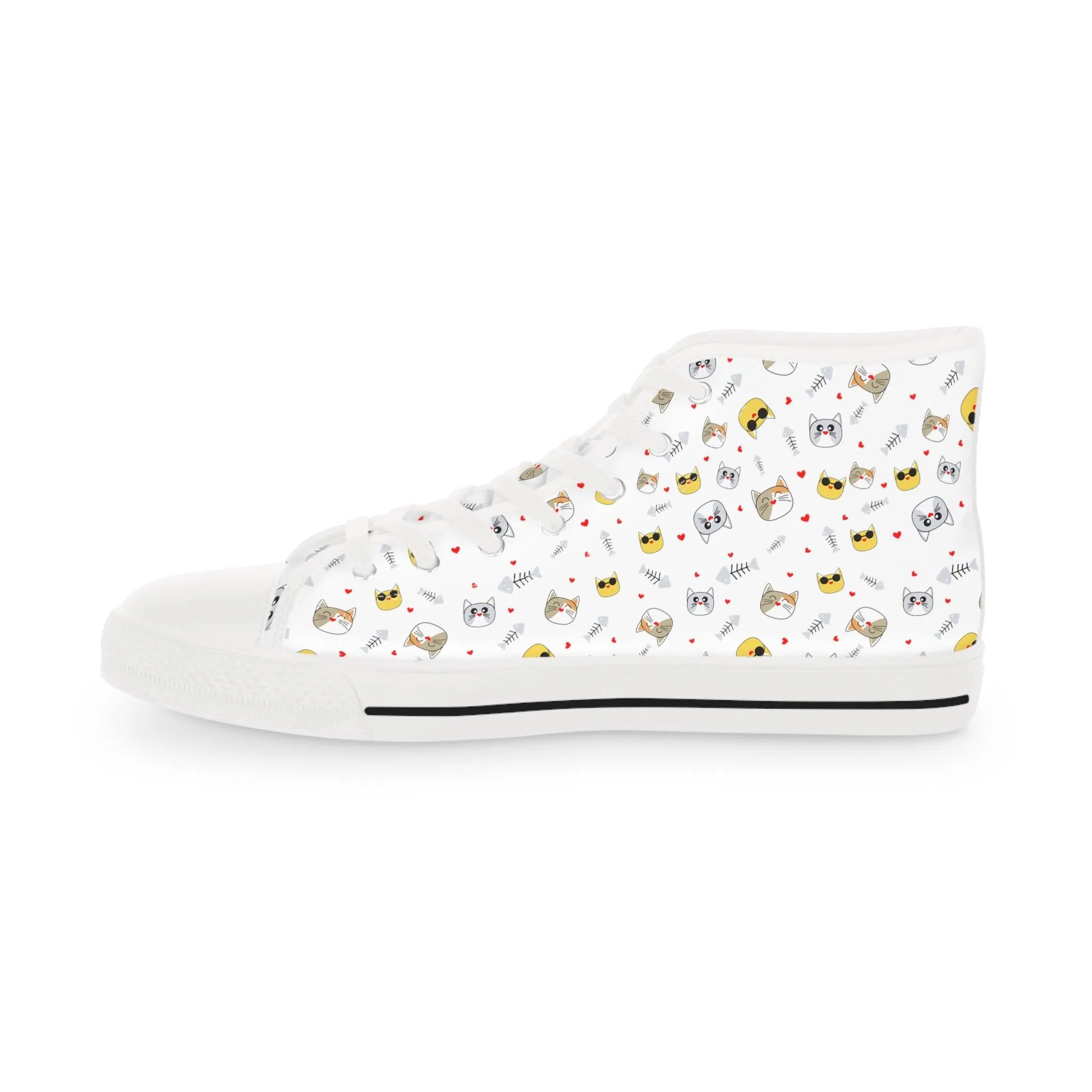 Custom Cat Print High Top Sneakers for Men - Stand Out in Style