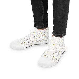 Custom Cat Print High Top Sneakers for Men - Stand Out in Style