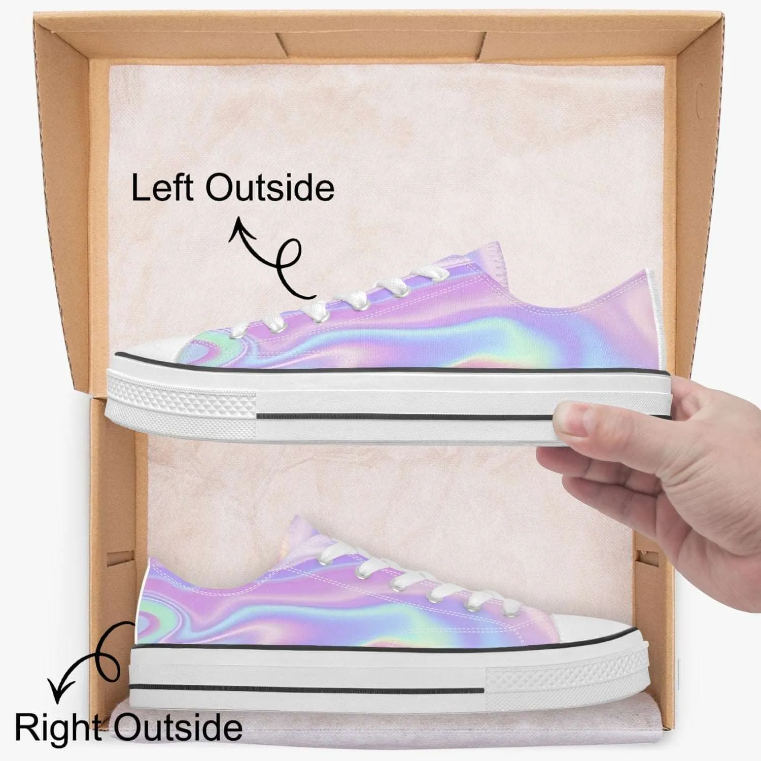 Custom Pastel Tie Dye Psychedelic Low Canvas Shoes