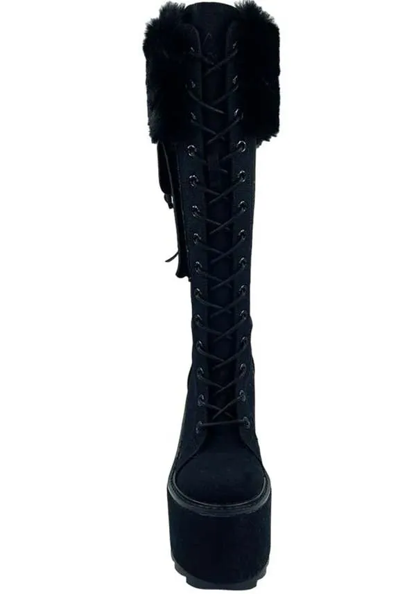 Detention Fur [Black] | PLATFORM BOOTS