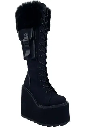 Detention Fur [Black] | PLATFORM BOOTS