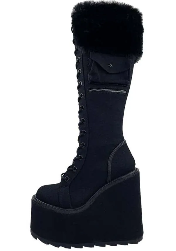 Detention Fur [Black] | PLATFORM BOOTS