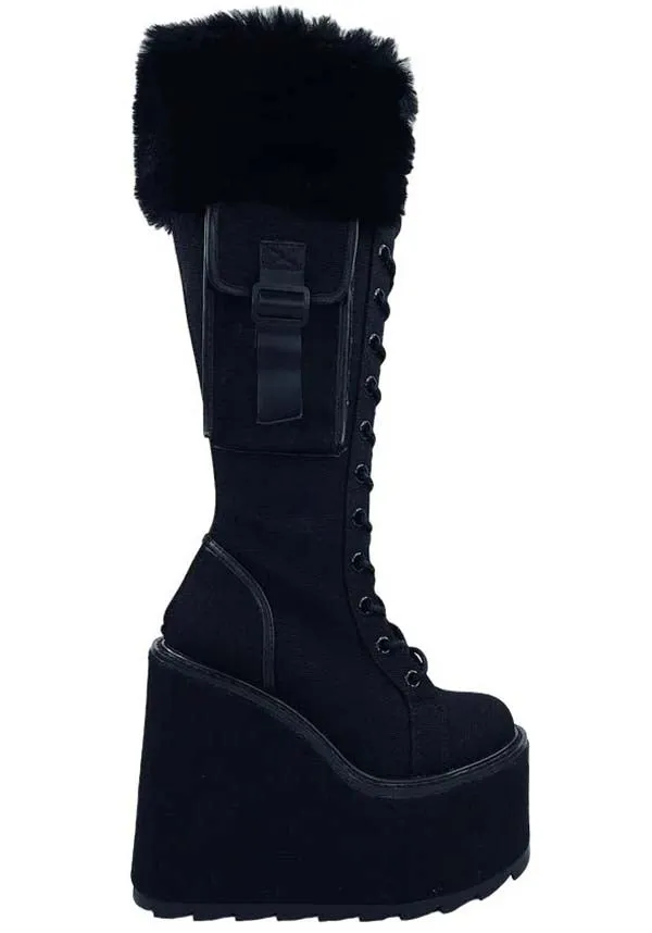 Detention Fur [Black] | PLATFORM BOOTS