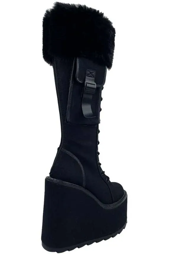 Detention Fur [Black] | PLATFORM BOOTS