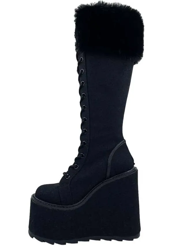 Detention Fur [Black] | PLATFORM BOOTS