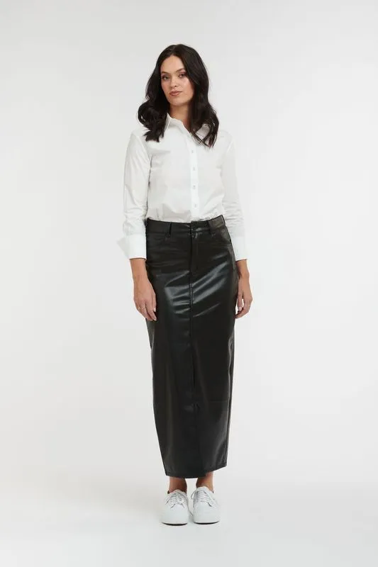 Diva Leather look Skirt - Black