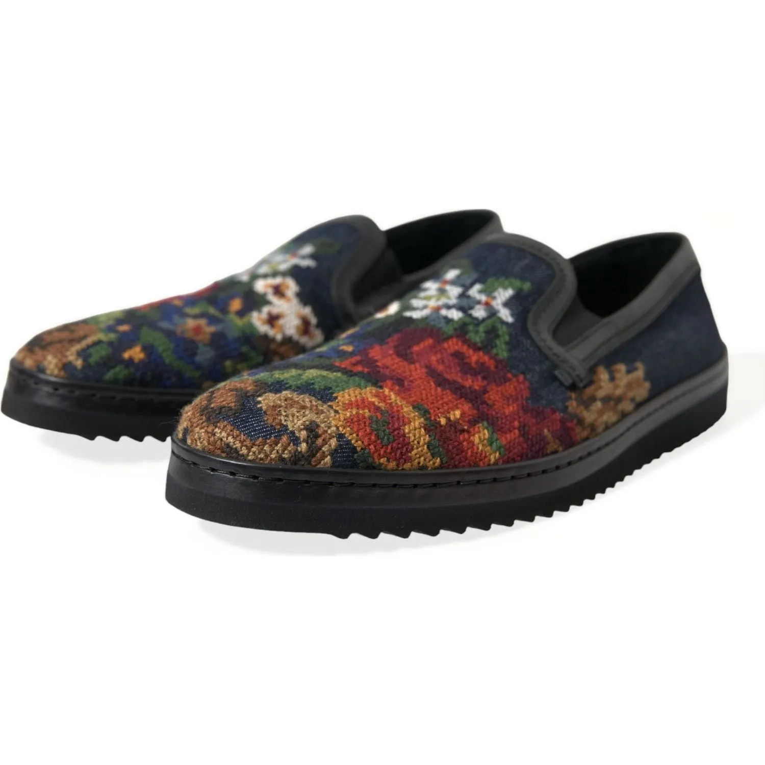 Dolce & Gabbana Elegant Multicolor Floral Loafers