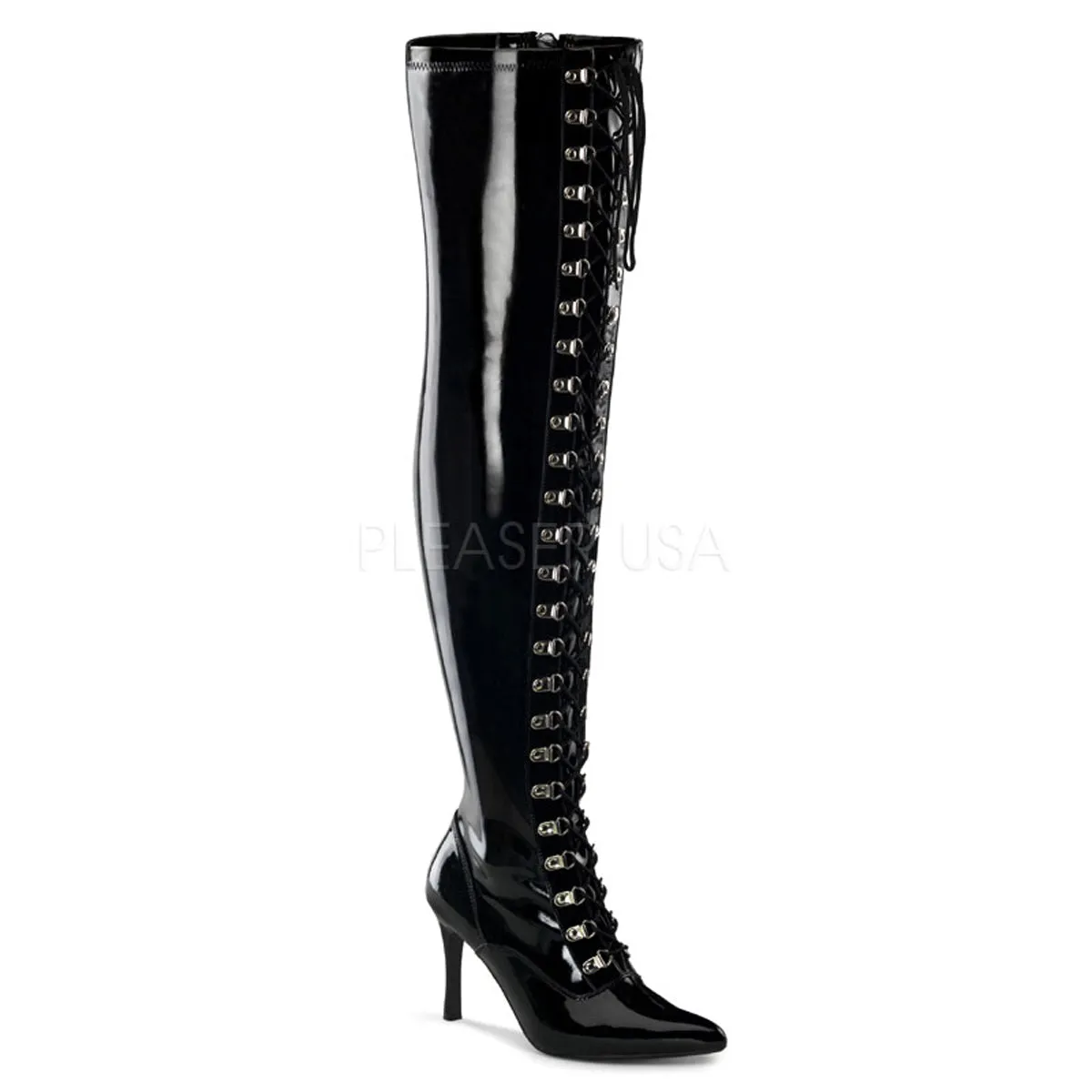 DOMINATRIX-3024X Wide Calf Thigh High Boots