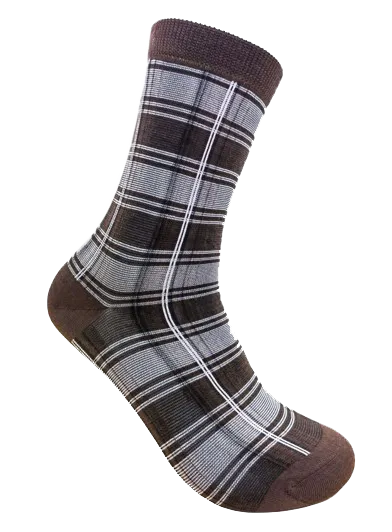 DS - Ladies Merino Crew Plaid Socks