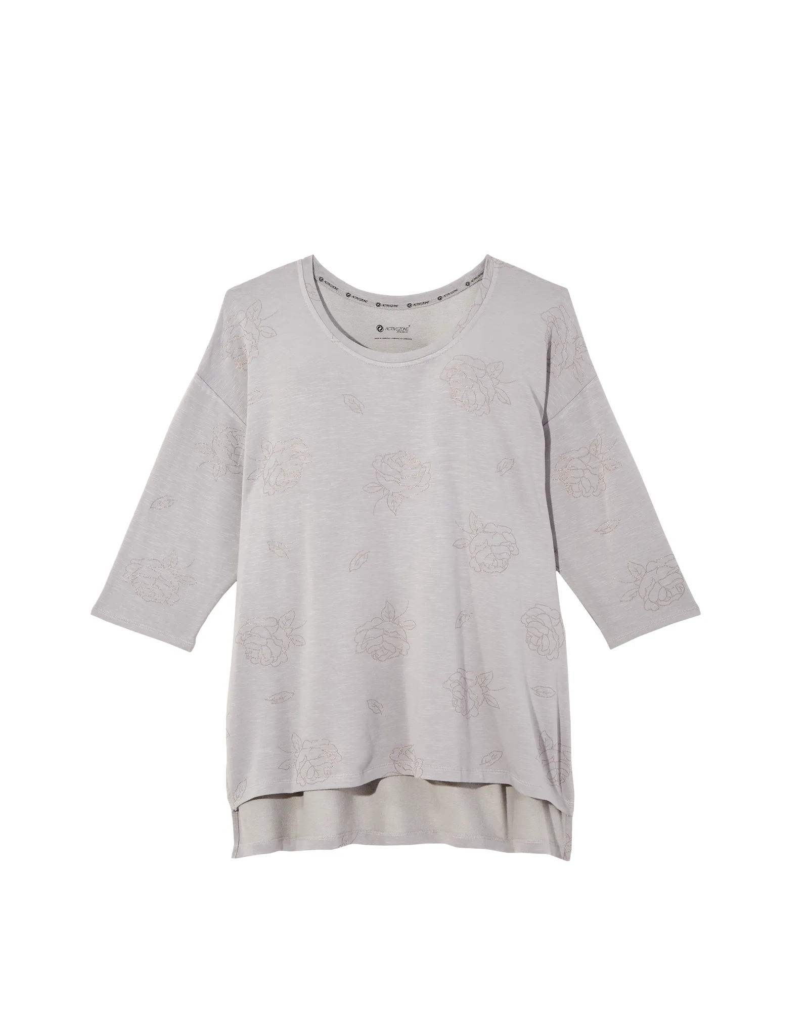 Edelweiss Tee with Metalic Print | Light Grey / Bronze