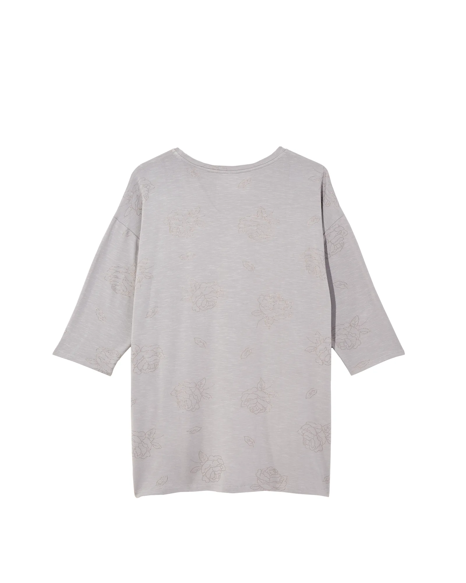 Edelweiss Tee with Metalic Print | Light Grey / Bronze