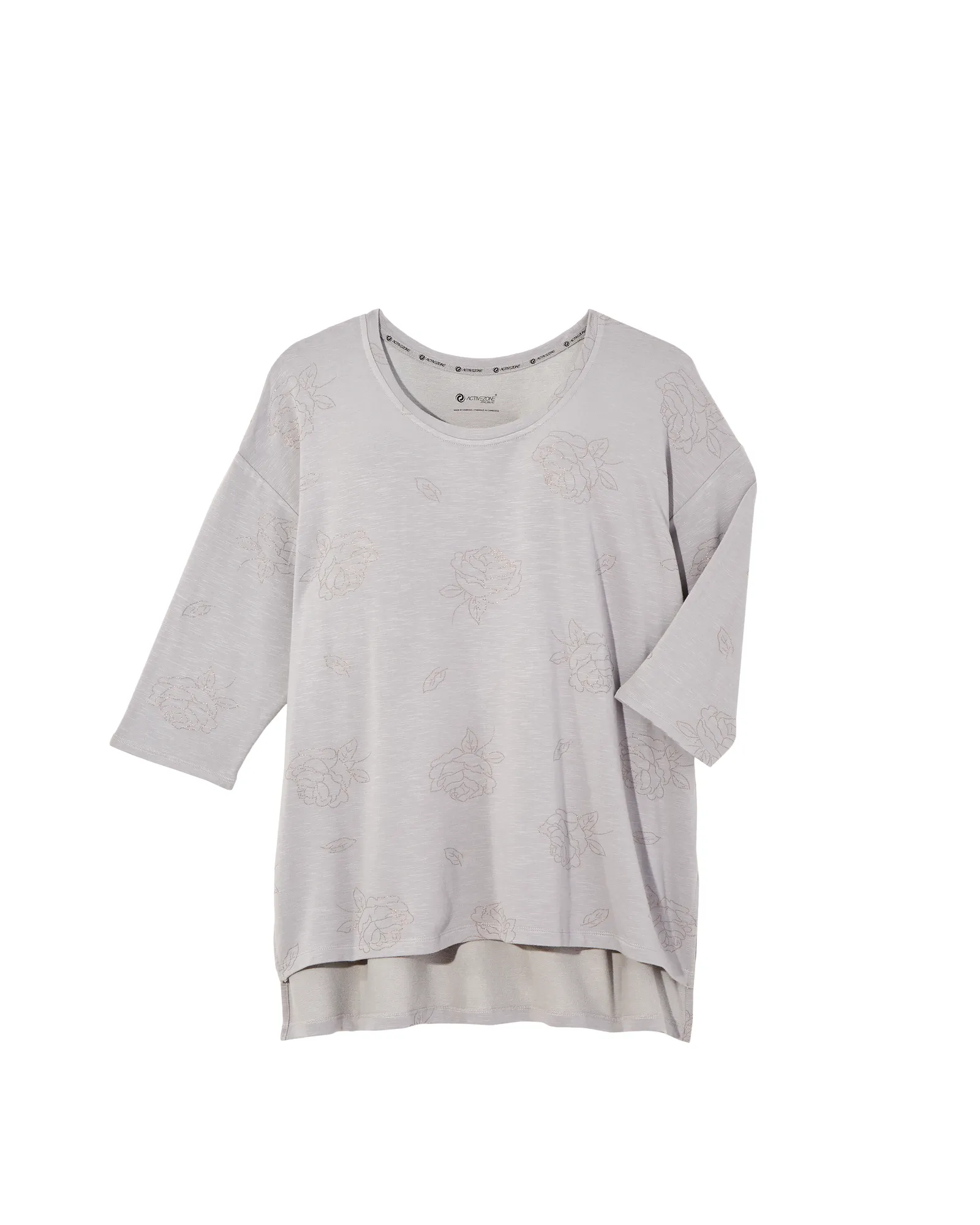 Edelweiss Tee with Metalic Print | Light Grey / Bronze