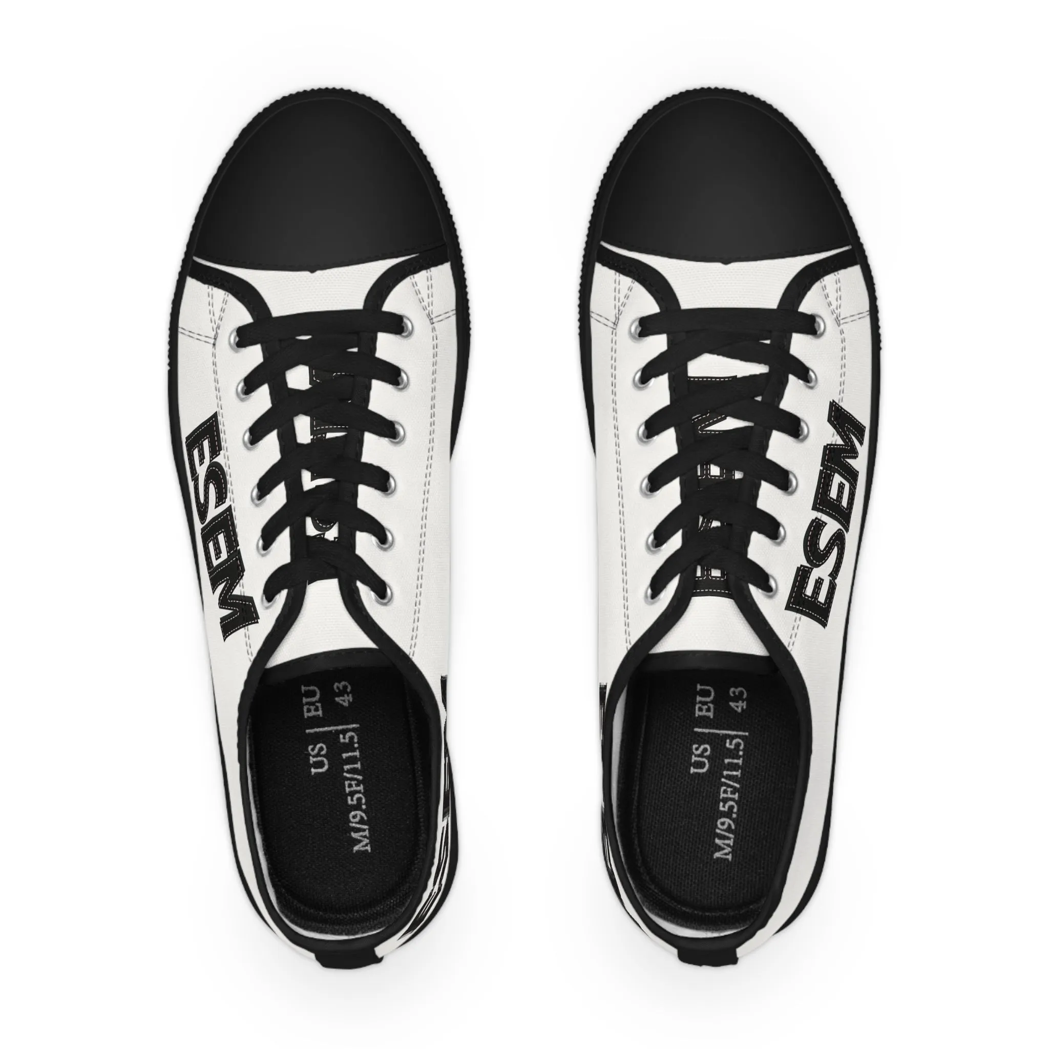 ESEM Black - White Men's Low Top Sneakers