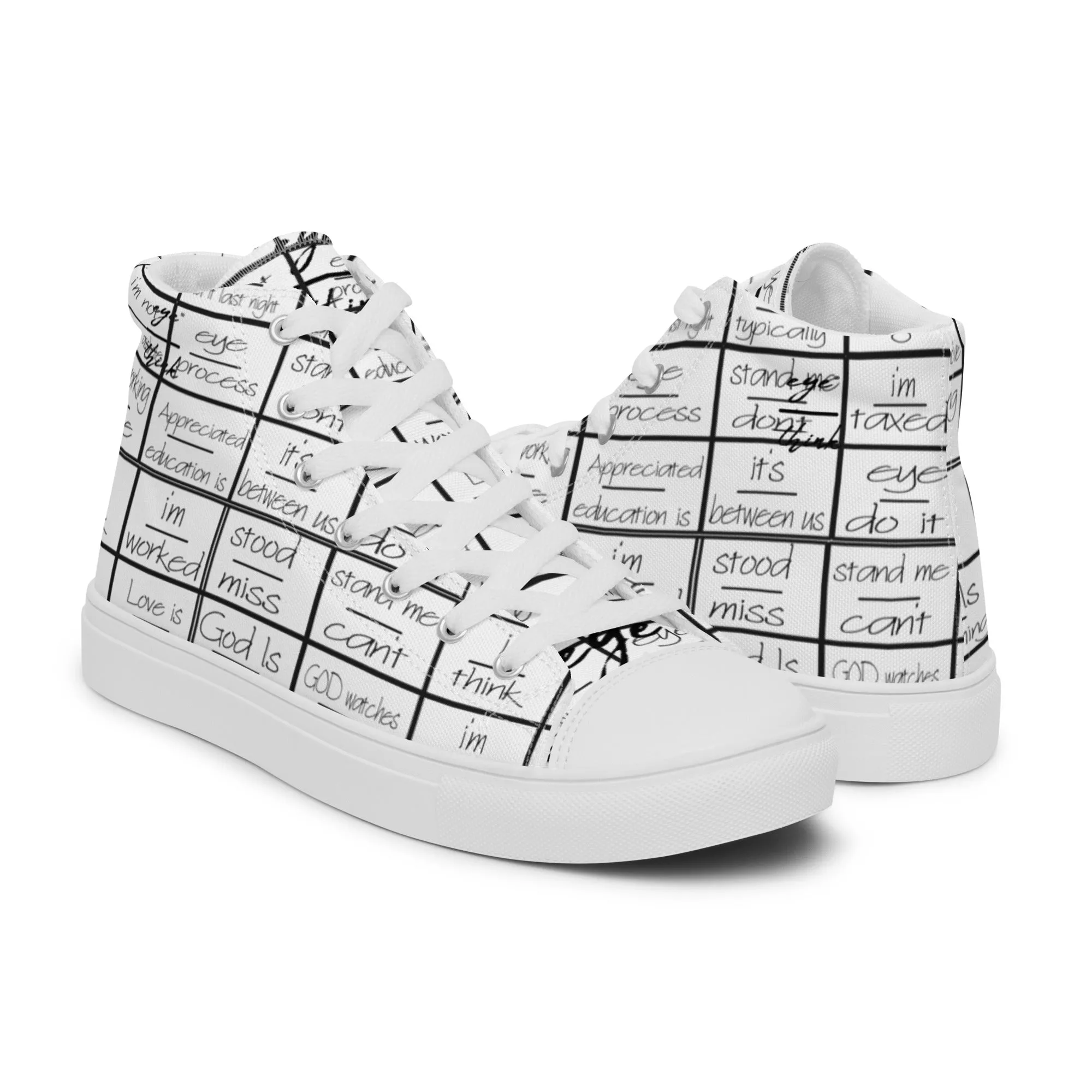 eyeoverthink® Women’s " eyeoverprinted "  high top canvas shoes