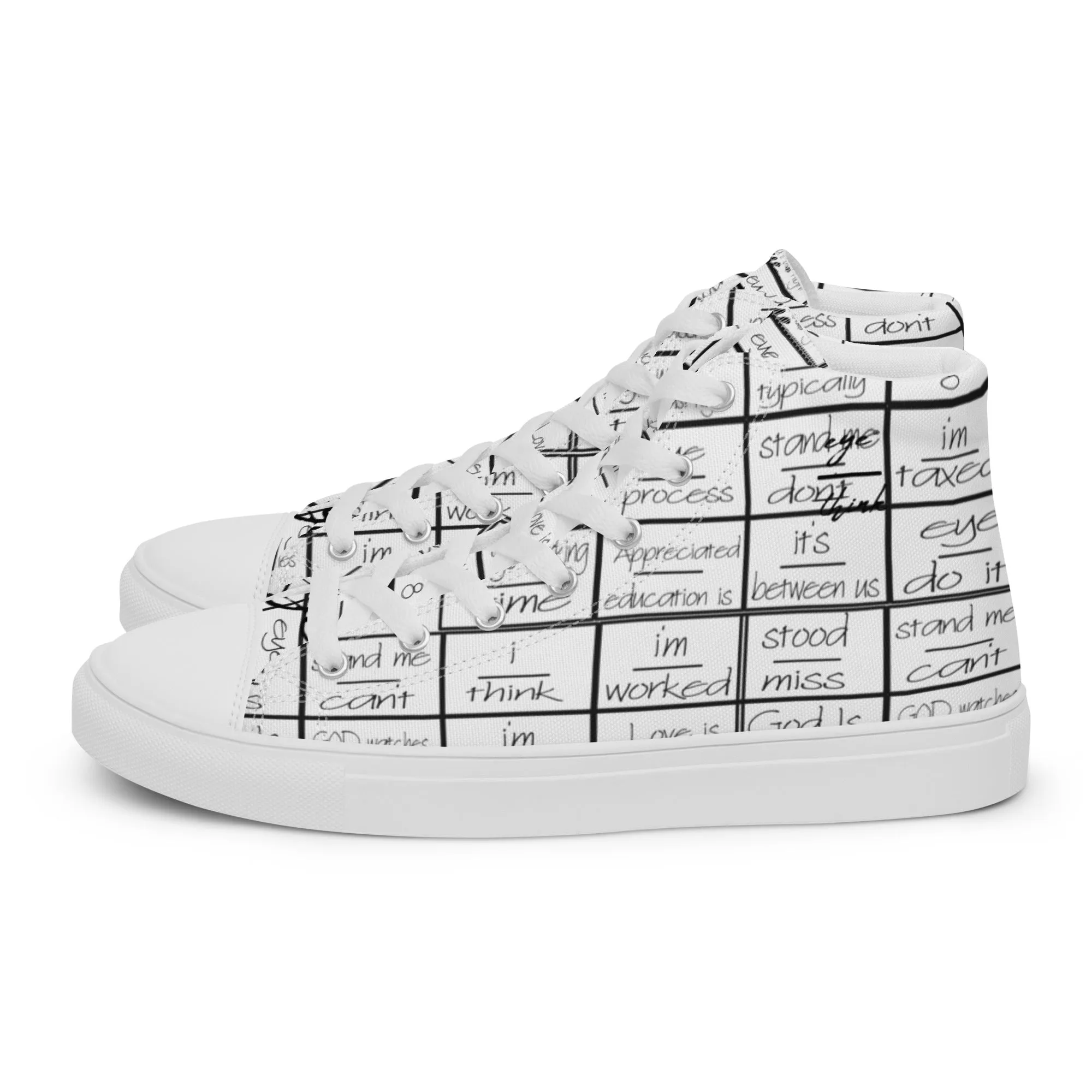 eyeoverthink® Women’s " eyeoverprinted "  high top canvas shoes