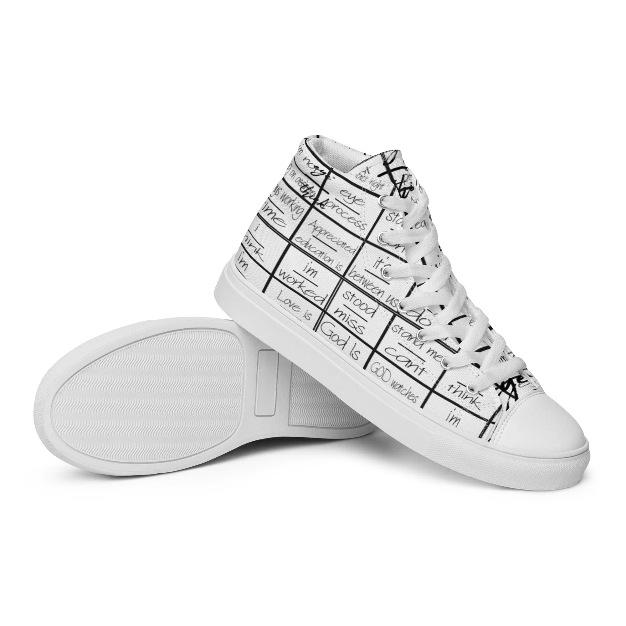 eyeoverthink® Women’s " eyeoverprinted "  high top canvas shoes