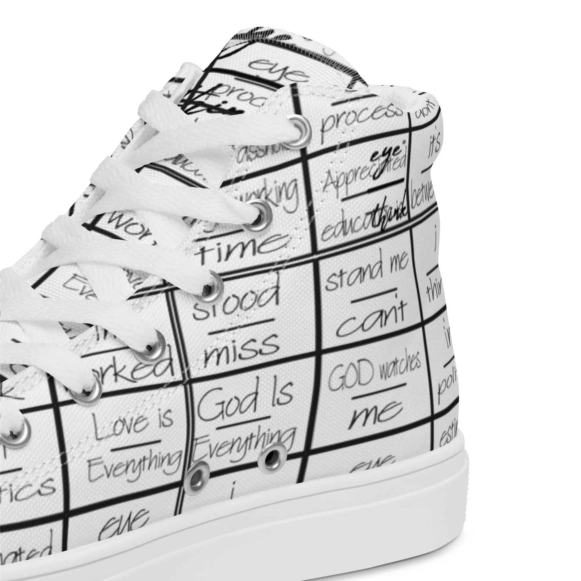 eyeoverthink® Women’s " eyeoverprinted "  high top canvas shoes