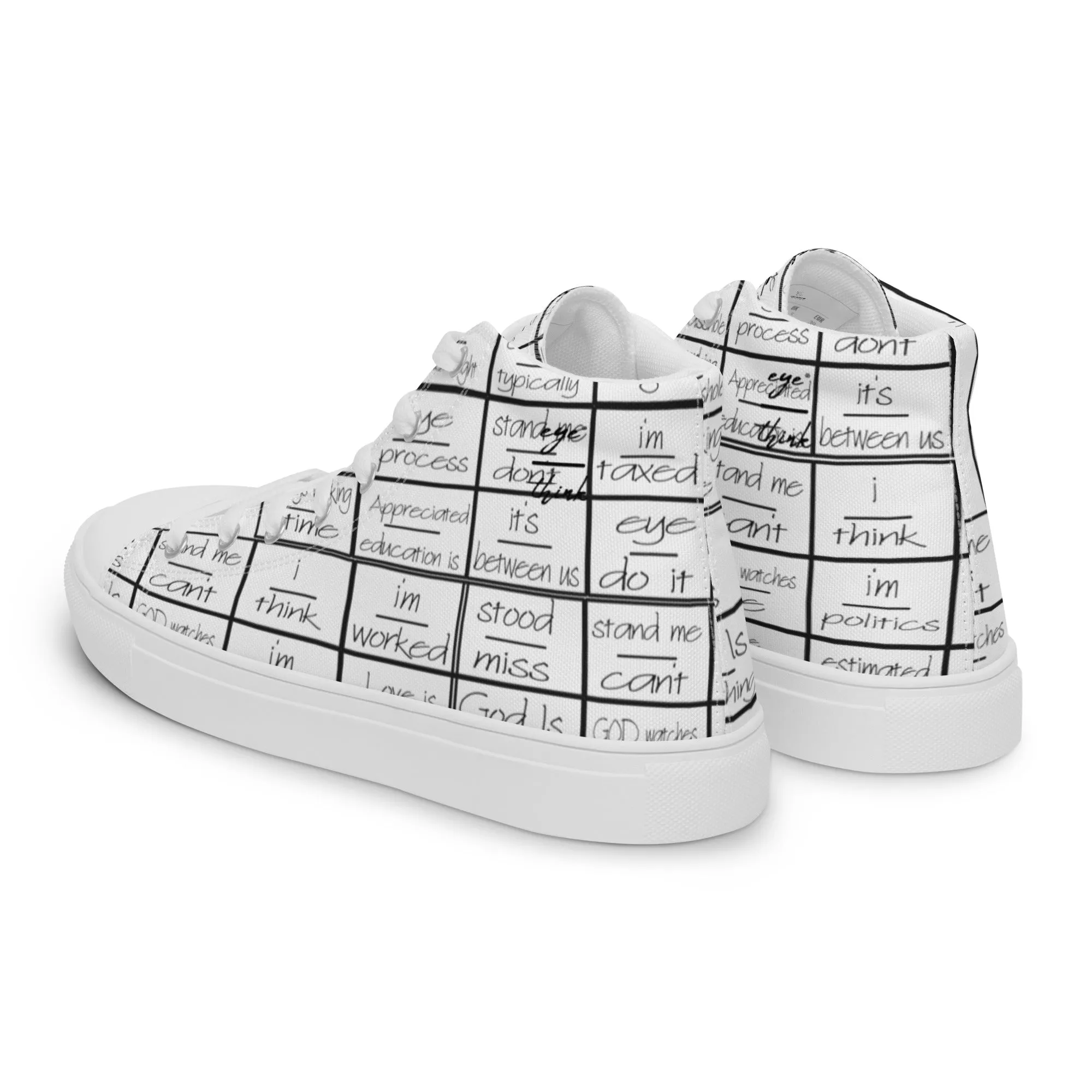 eyeoverthink® Women’s " eyeoverprinted "  high top canvas shoes