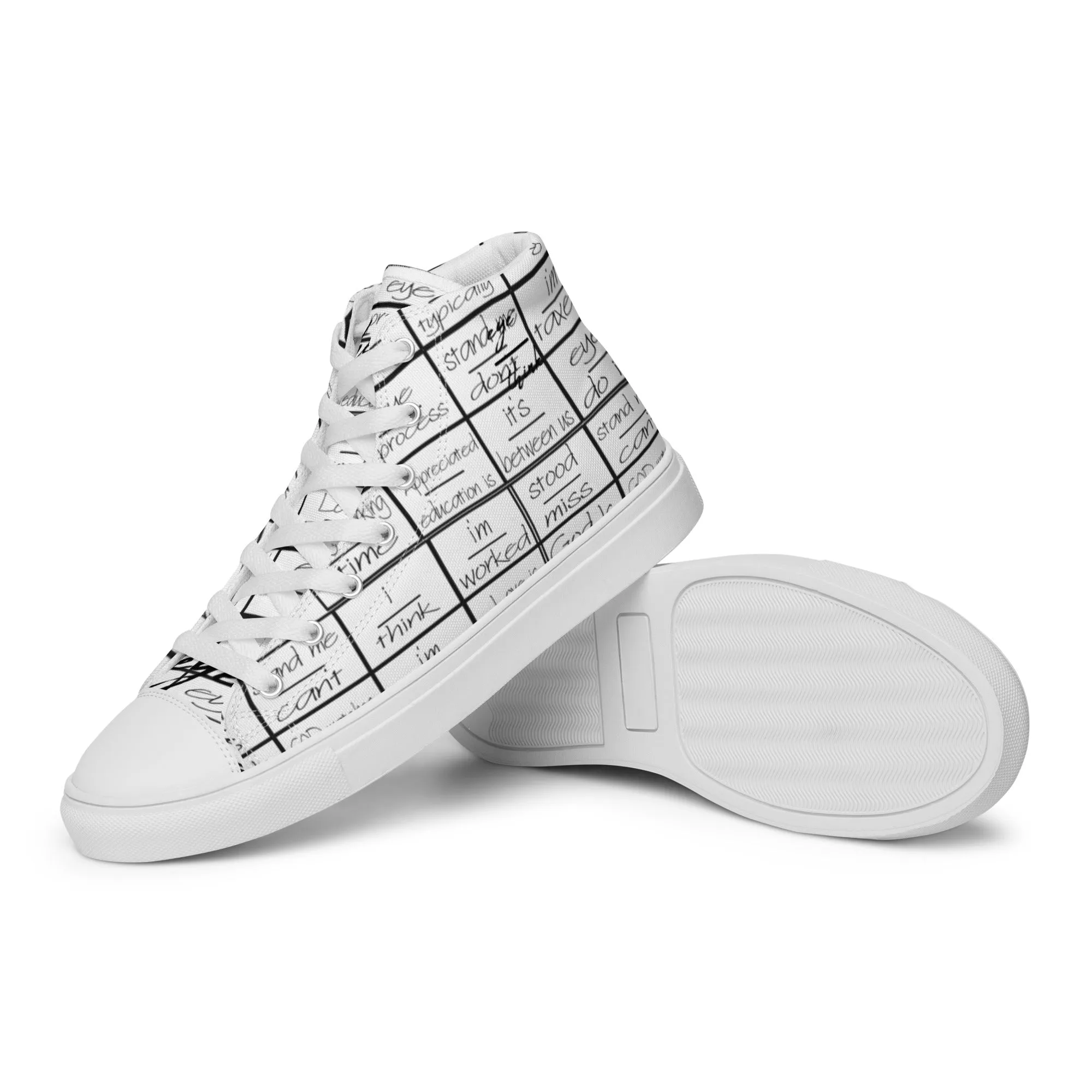 eyeoverthink® Women’s " eyeoverprinted "  high top canvas shoes