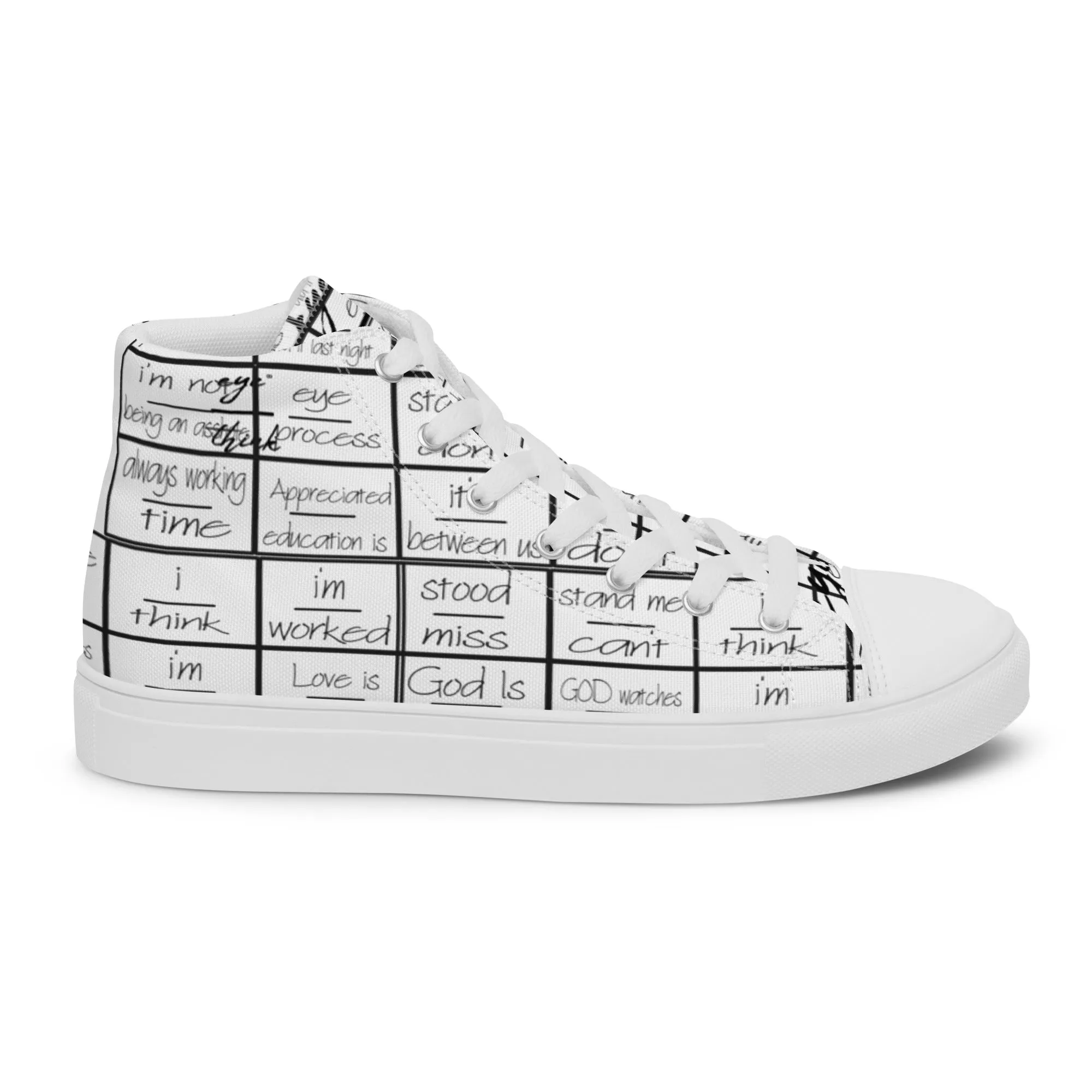 eyeoverthink® Women’s " eyeoverprinted "  high top canvas shoes