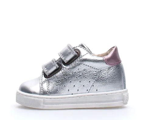 Falcotto Girl's Heart Sneakers, Metallic Silver/Pink