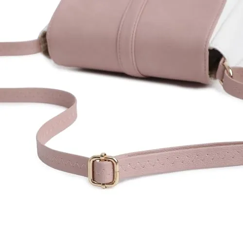 Fastrack Classic Sling Bag for Women | Stylish Crossbody Bag for Girls, Ladies, Women | Spacious, Two-Toned Bag Made of High Quality Faux Leather (Powder Pink)