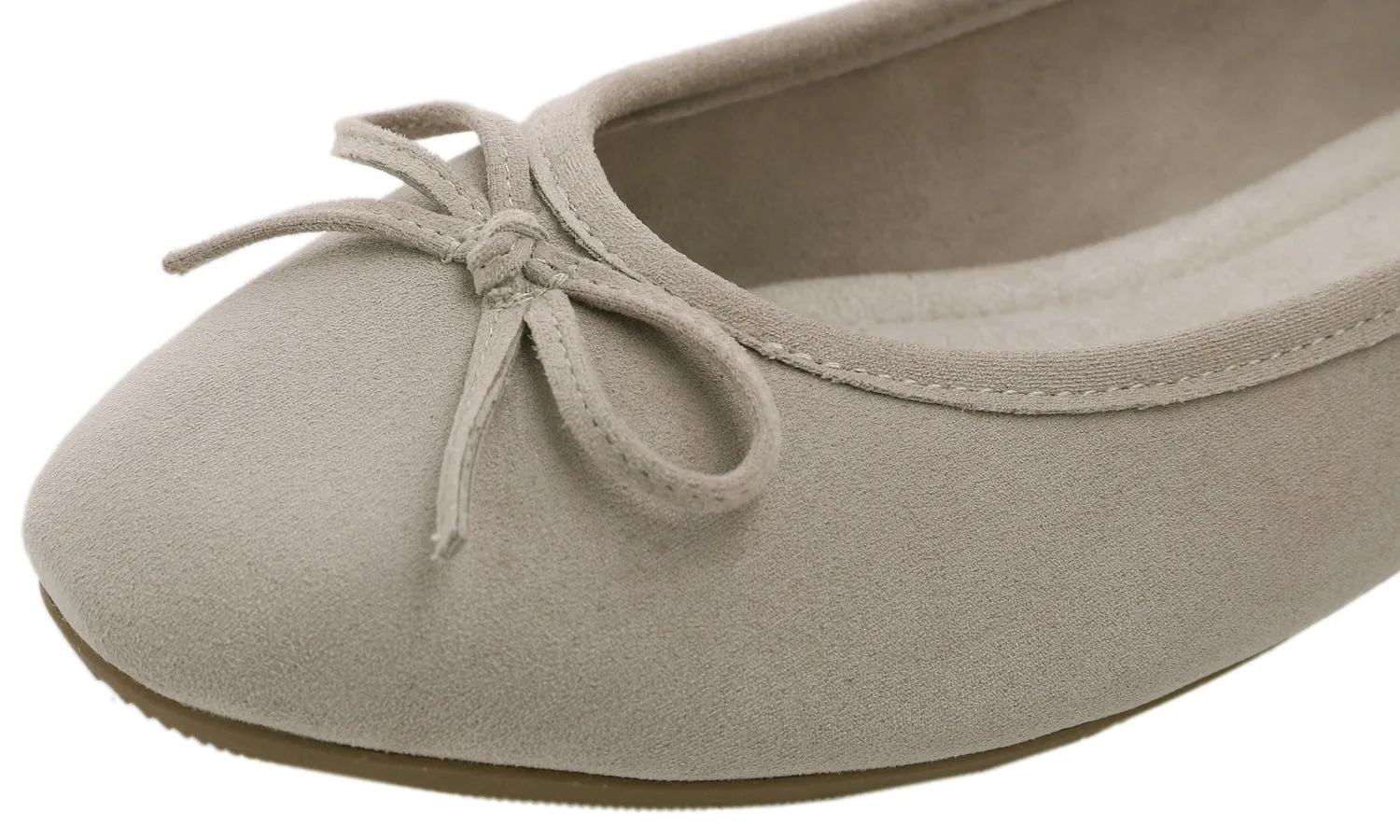 Feversole Women's Macaroon Faux Suede Memory Foam Cushion Insock Soft Ballet Flat LT Taupe