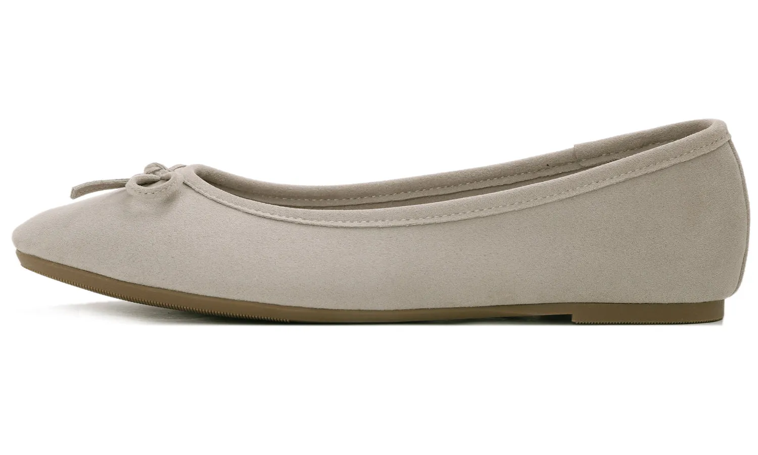 Feversole Women's Macaroon Faux Suede Memory Foam Cushion Insock Soft Ballet Flat LT Taupe