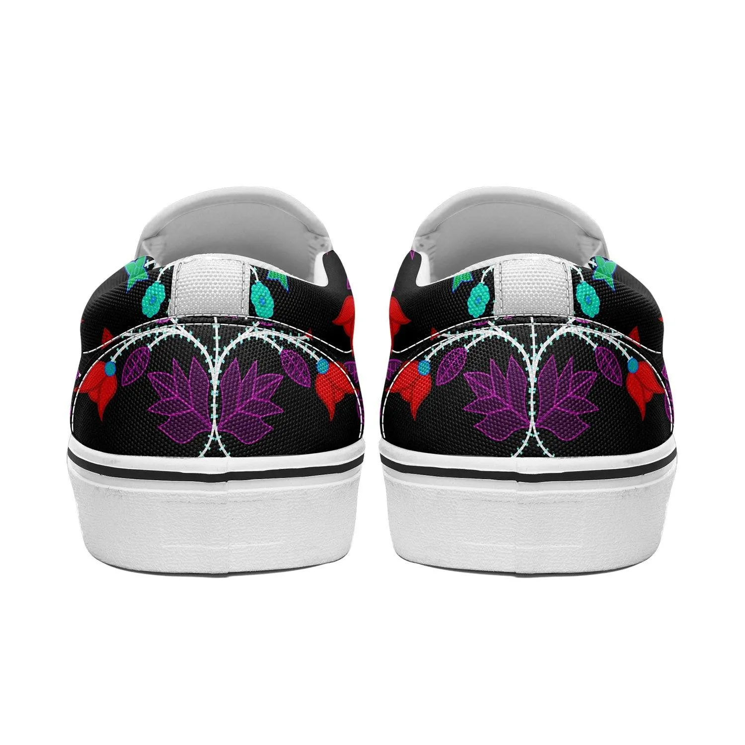 Floral Beadwork Four Clans Winter Otoyimm Kid's Canvas Slip On Shoes