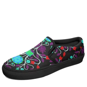 Floral Beadwork Four Clans Winter Otoyimm Kid's Canvas Slip On Shoes