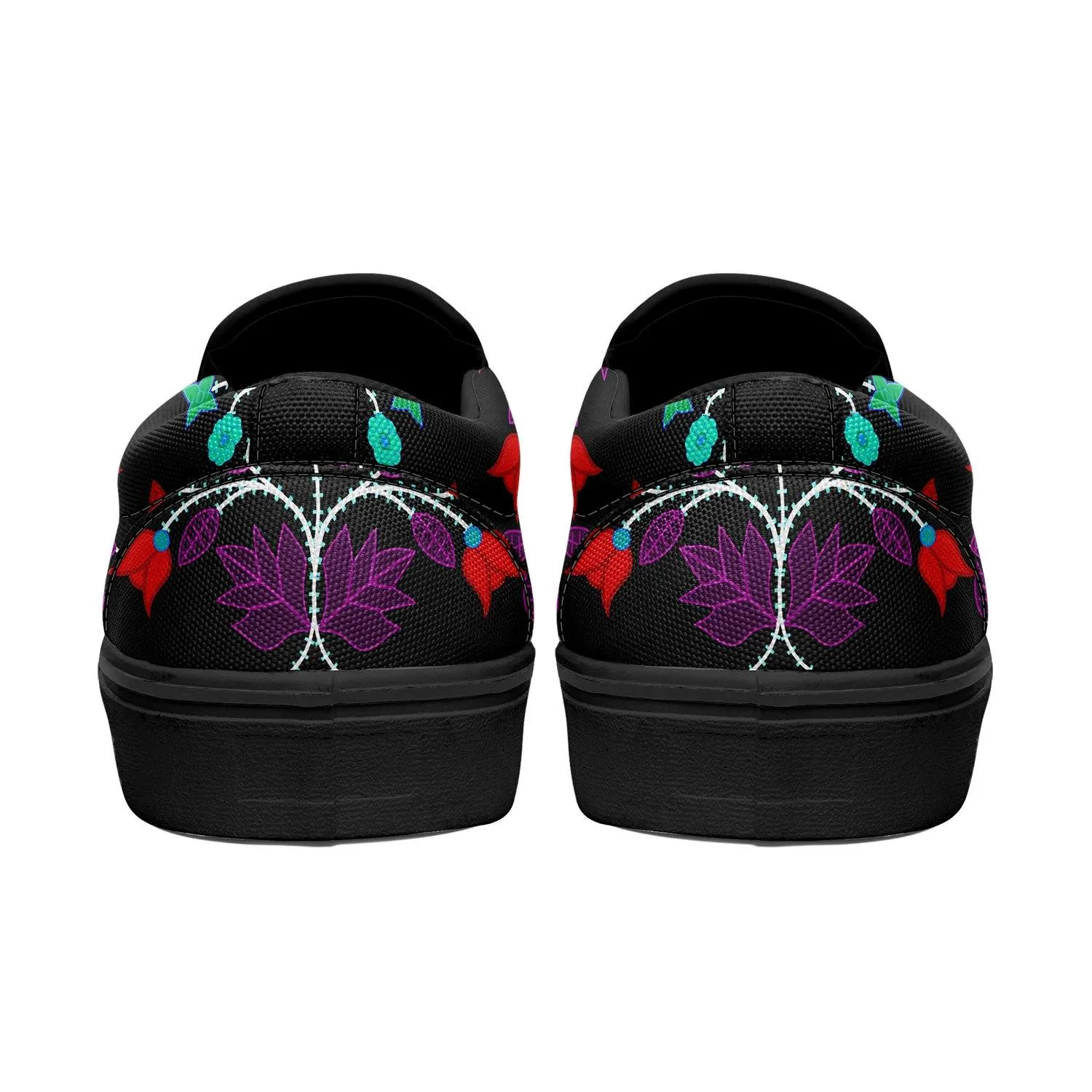 Floral Beadwork Four Clans Winter Otoyimm Kid's Canvas Slip On Shoes