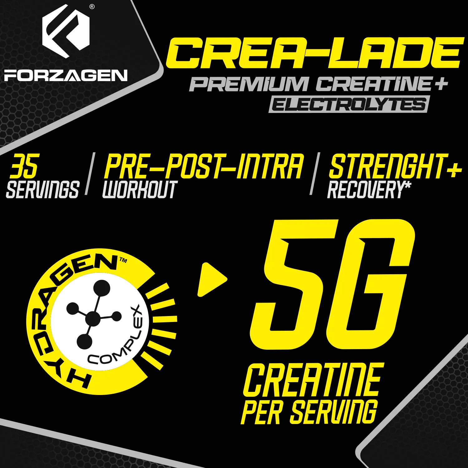 Forzagen CREA-LADE Premium Creatine   Electrolytes Pre-Workout