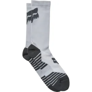 Fox Racing  Light Grey Vayga Crew Socks Arch Support Seamless Toe Cushion Nylon