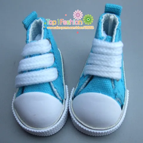 Free shipping 5cm doll shoes Denim Canvas Mini Toy Shoes1/6 Bjd For Russian Tilda Doll Sneackers