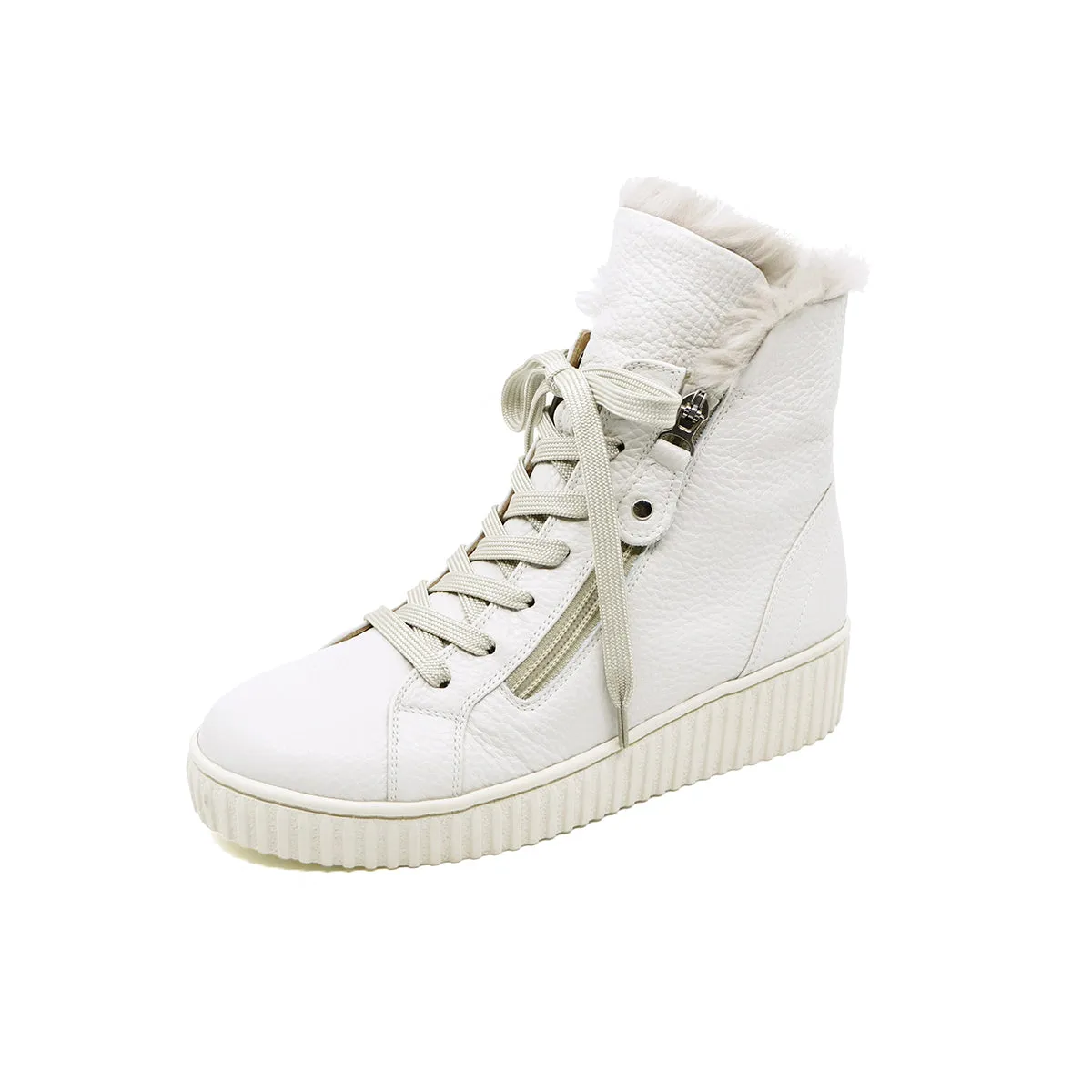 Fuyu Ivory Fur Sneaker Boots