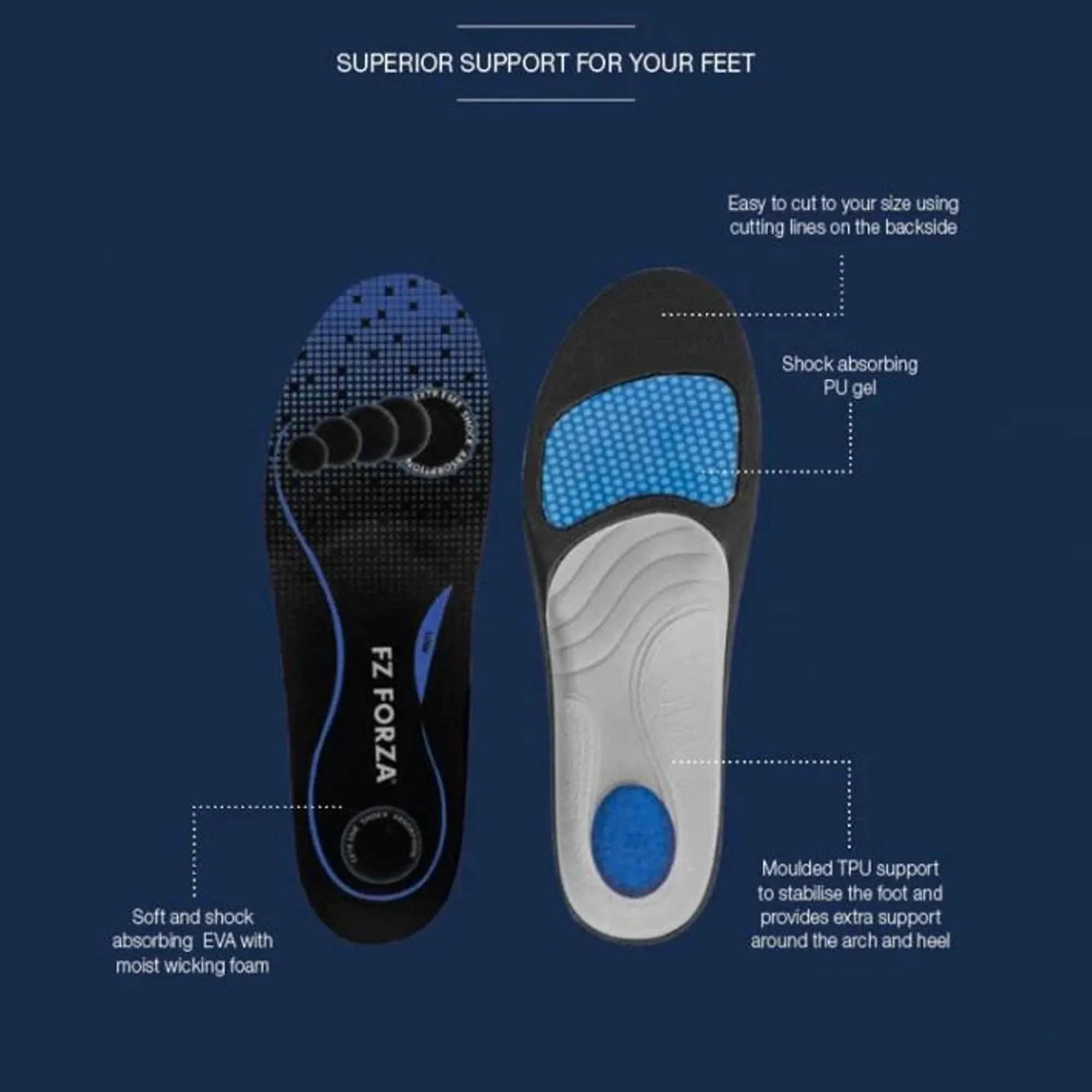 Fz Forza Arch Support Insole - Olympian Blue