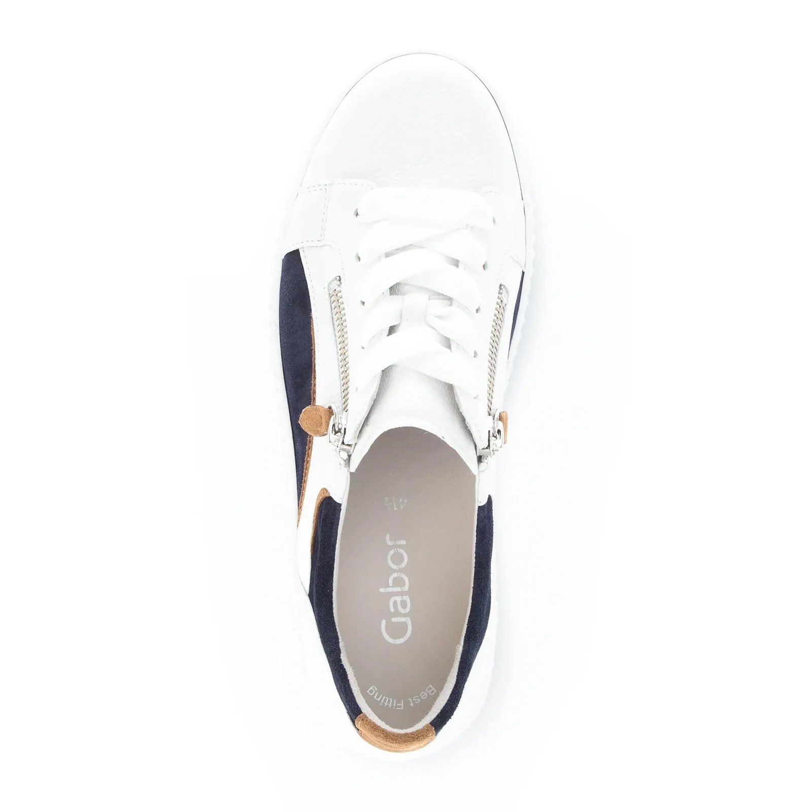 Gabor 43330-20 Double Zip Sneaker (Women) - White Marine Lion