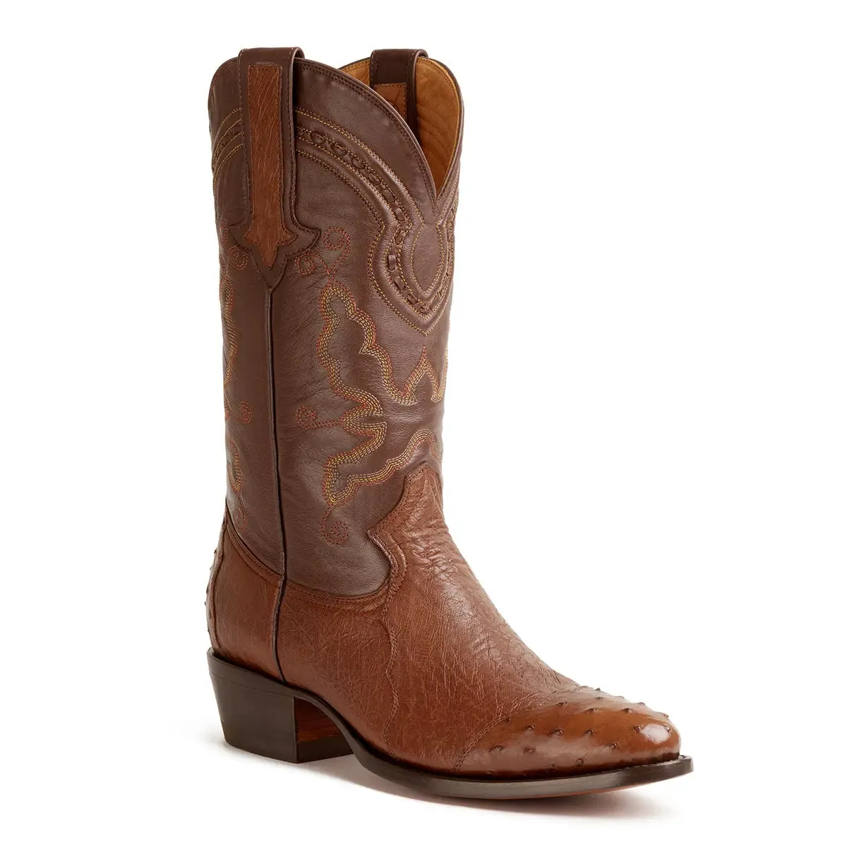 Gavel Men's Hidalgo 4 Piece Ostrich Boots - Tobacco Brown