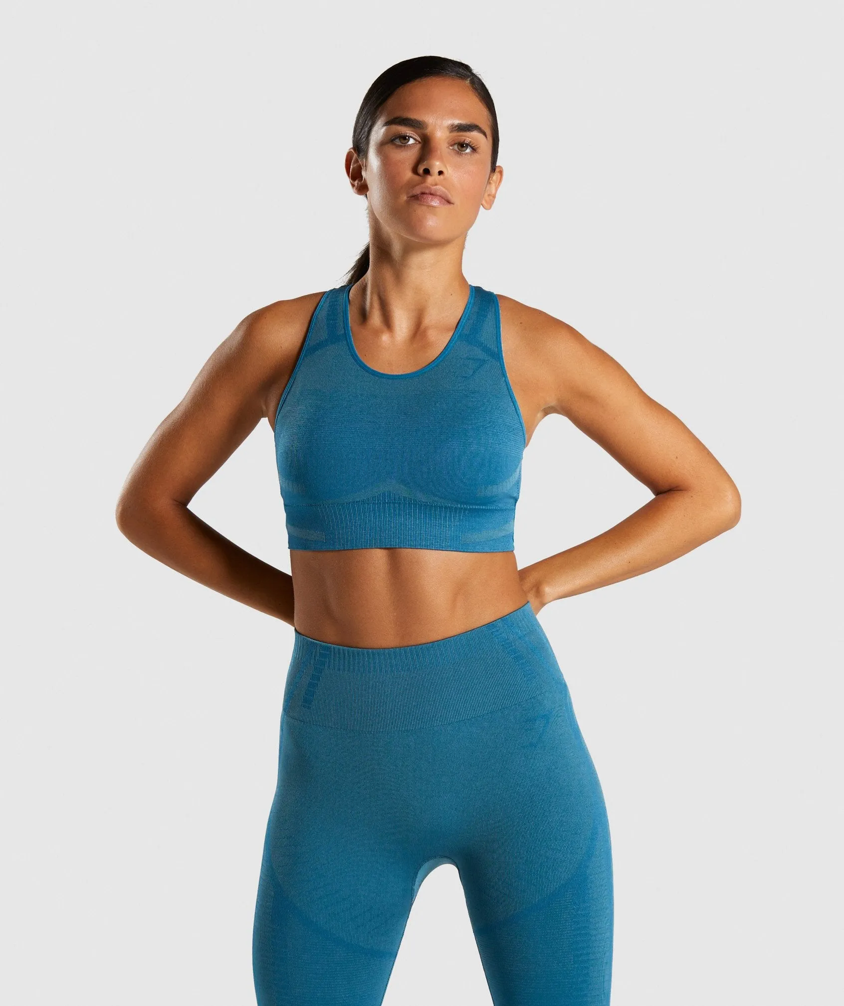 Gymshark Geo Seamless Sports Bra - Teal