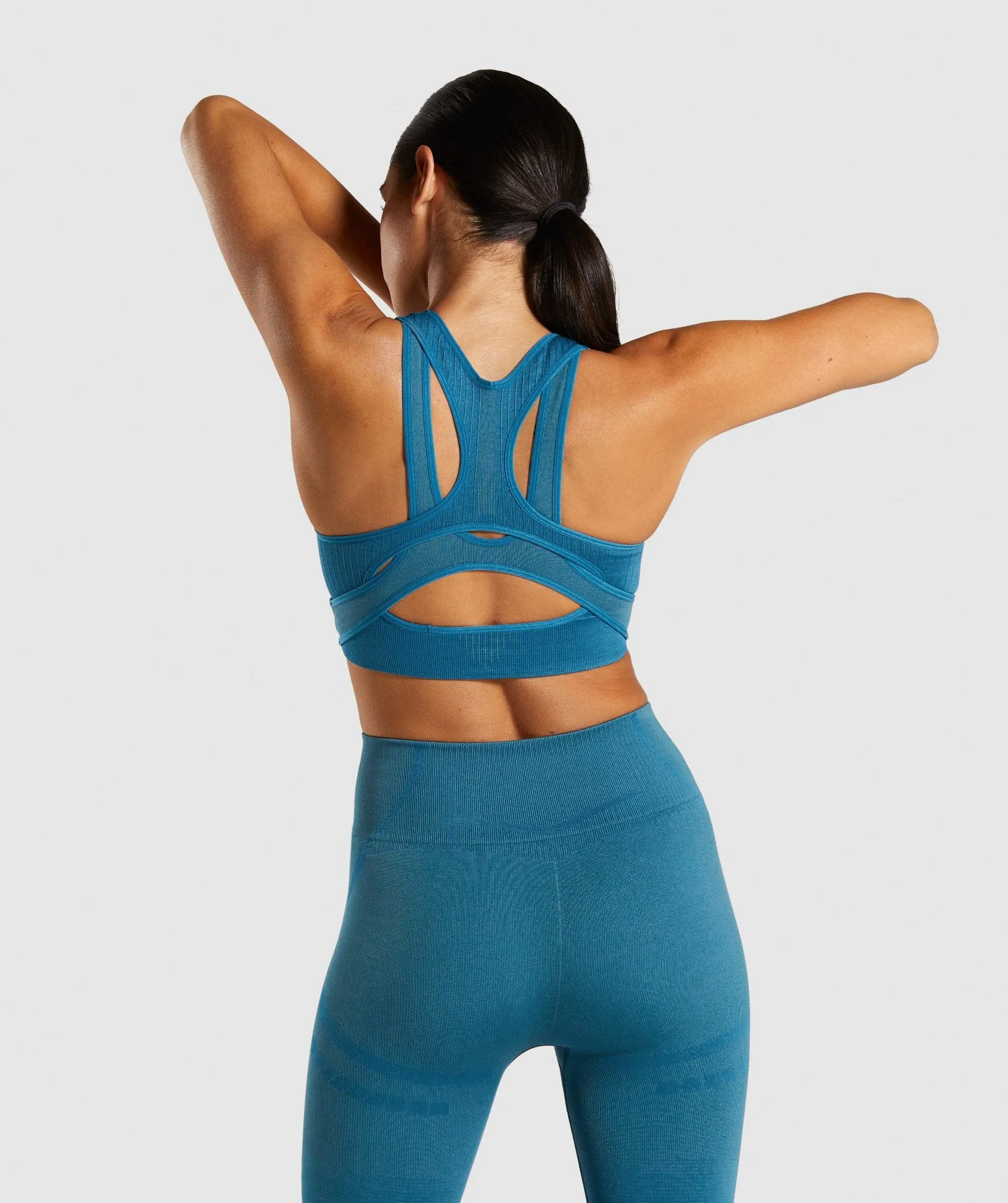 Gymshark Geo Seamless Sports Bra - Teal