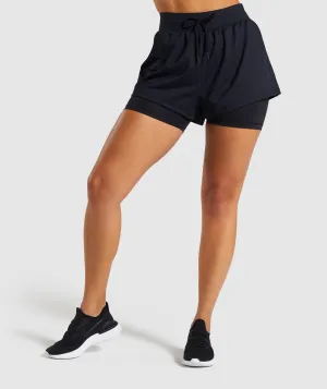 Gymshark Lustre 2 in 1 Shorts - Black