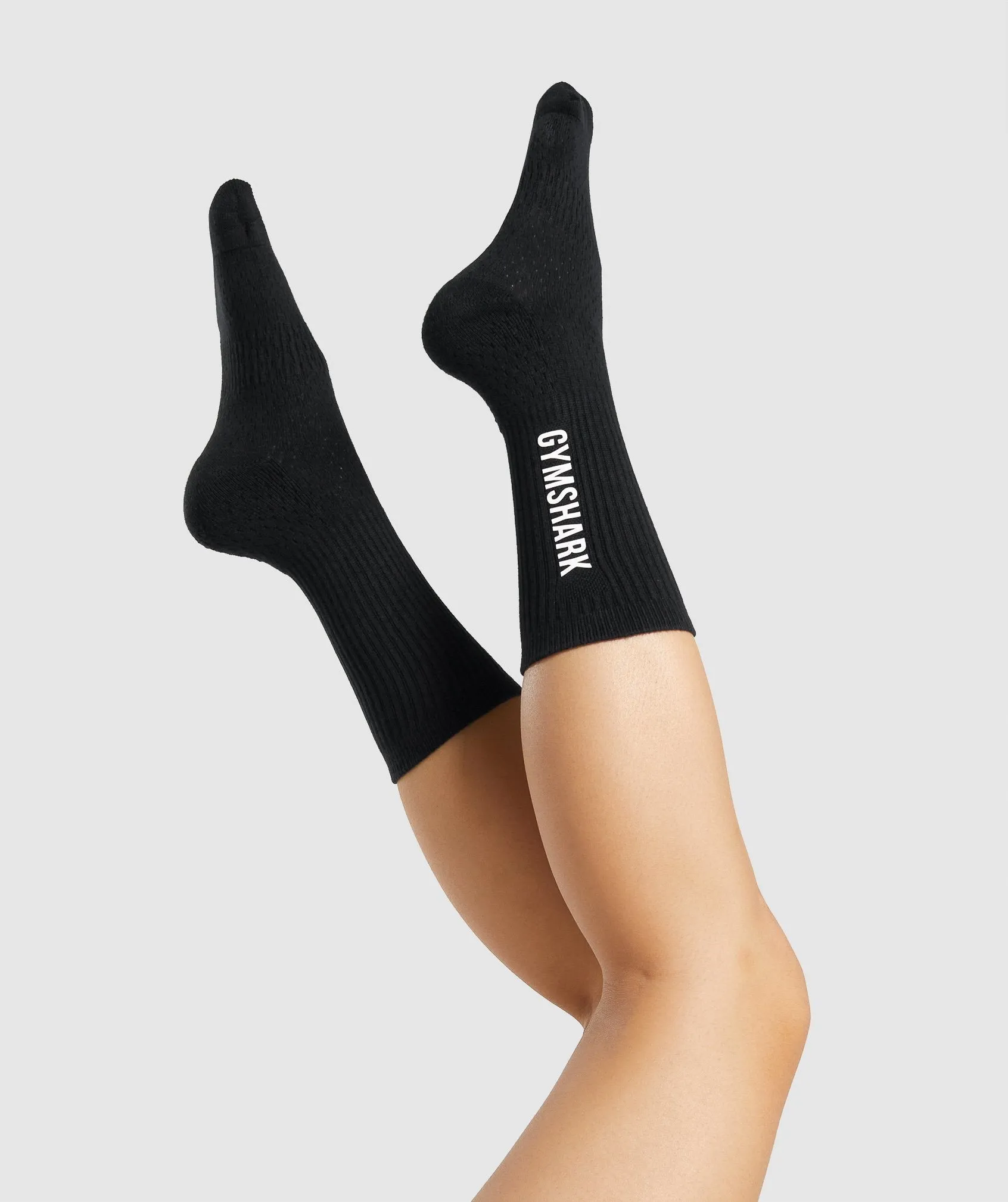 Gymshark Premium Logo Crew Socks - Black