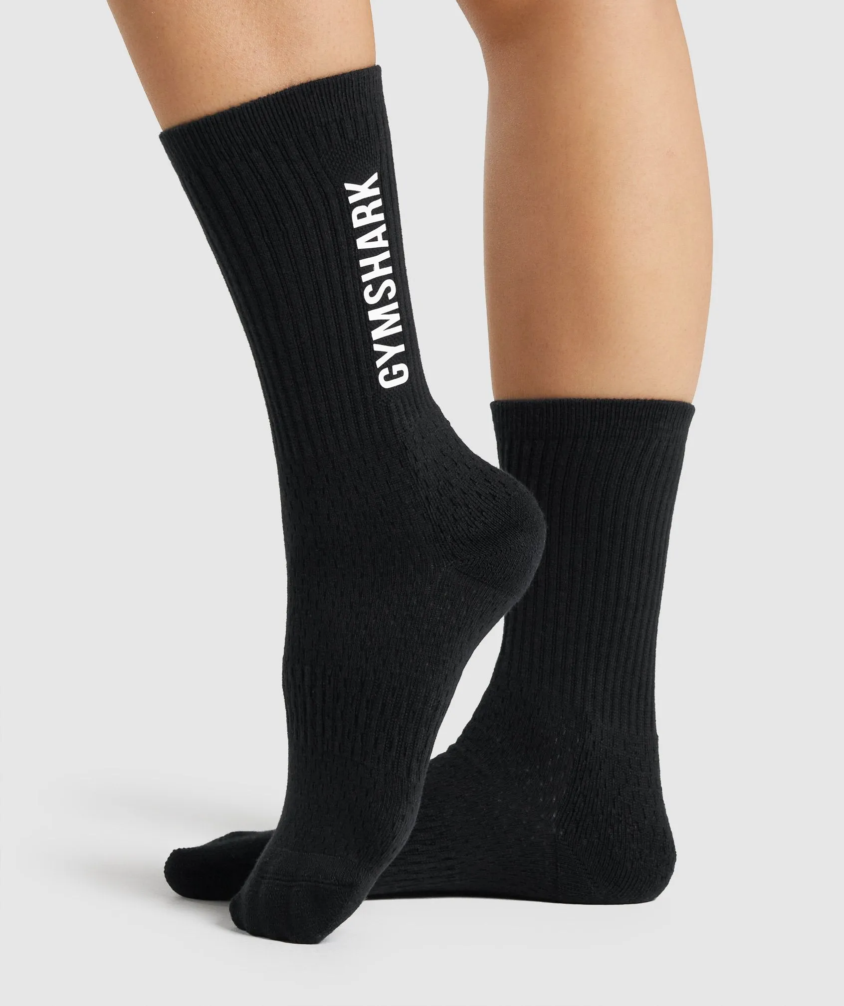 Gymshark Premium Logo Crew Socks - Black