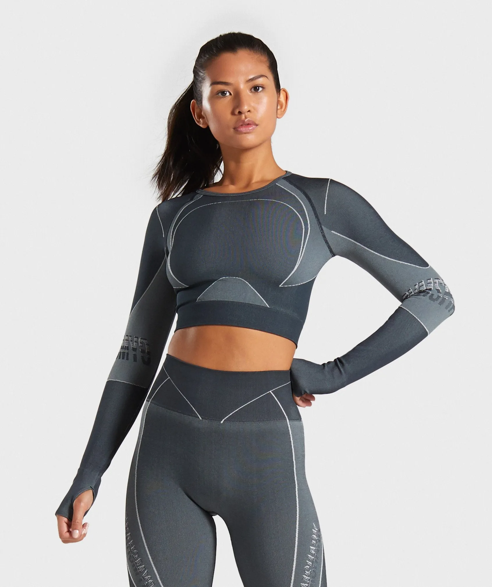 Gymshark Turbo Seamless Crop Top - Black