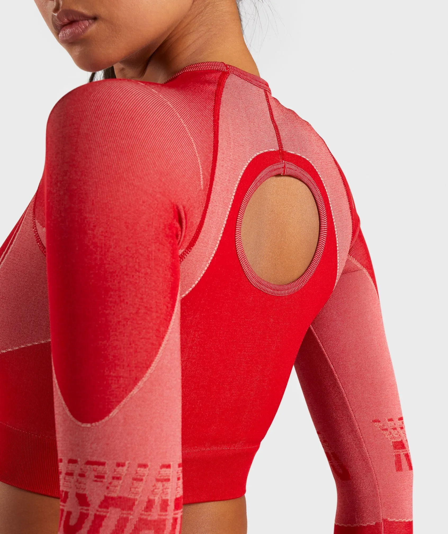 Gymshark Turbo Seamless Crop Top - Brick Red