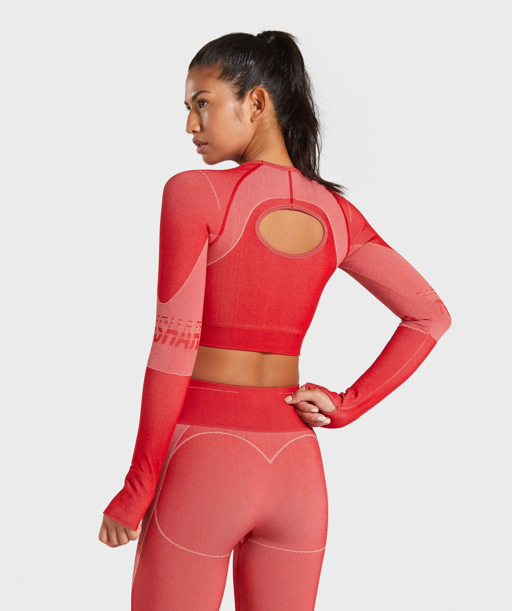 Gymshark Turbo Seamless Crop Top - Brick Red